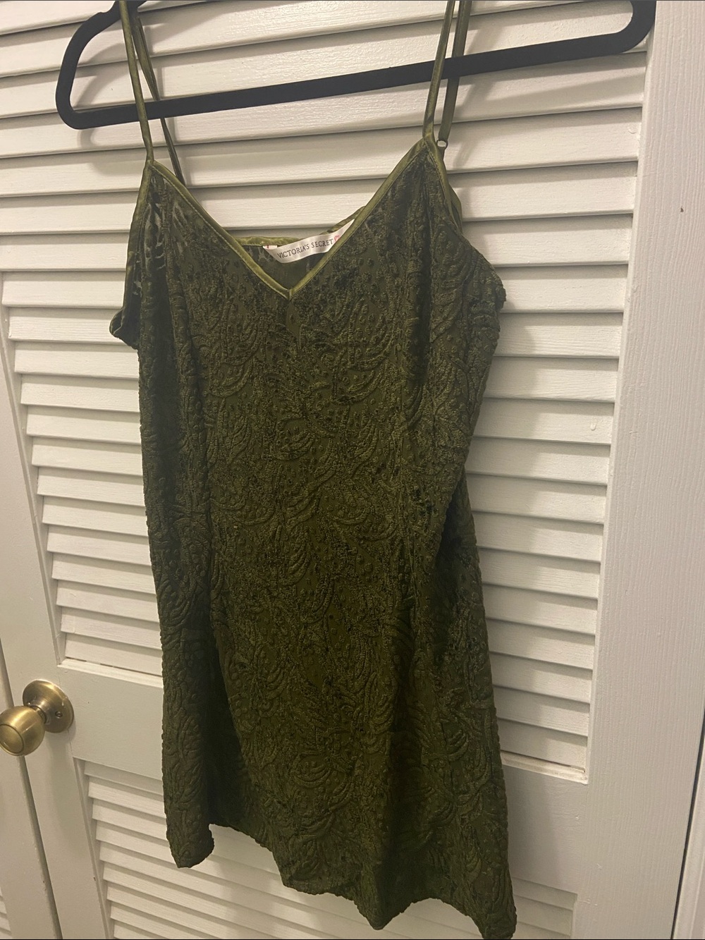 Victoria's Secret Olive Green Velvet Slip Dress